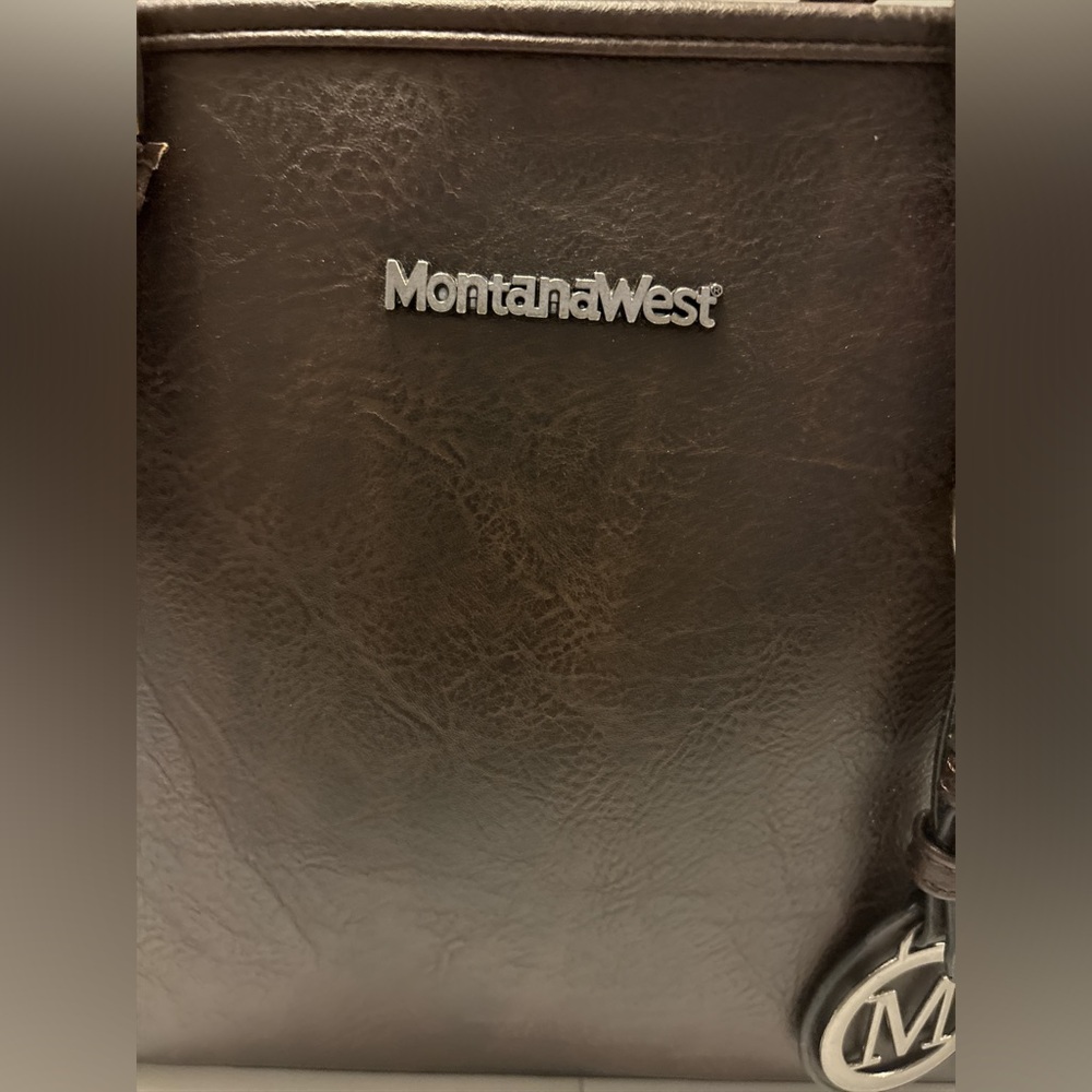 Montana West Dark Brown Leather Tote - Picture 4 of 6